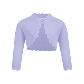 trudge Bolero Jacket Children's Cardigan Knitted Girls Cardigan Long Sleeves Shoulder Jacket V-Neck Bolero Jacket Short for Communion Dress Christening Dress Wedding Dress 110-160, purple