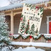 Christmas House Flag 28x40 Inch Large Winter Pine Trees Farmhouse
