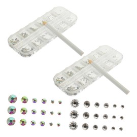 Healeved 3sets Nail Bling Rhinestones for Crafts Diamond Stones for Nails Charms Bulk Gems DIY Art