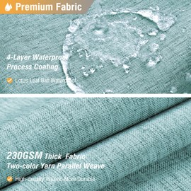 BTTN Teal Linen Textured Shower Curtain, Heavy Duty Waterproof Fabric Shower Curtain Set with 12 Plastic Hooks, Turquoise Simple Hotel Luxury Decorative Cloth Shower Curtain for Bathroom, 72x72 Inch