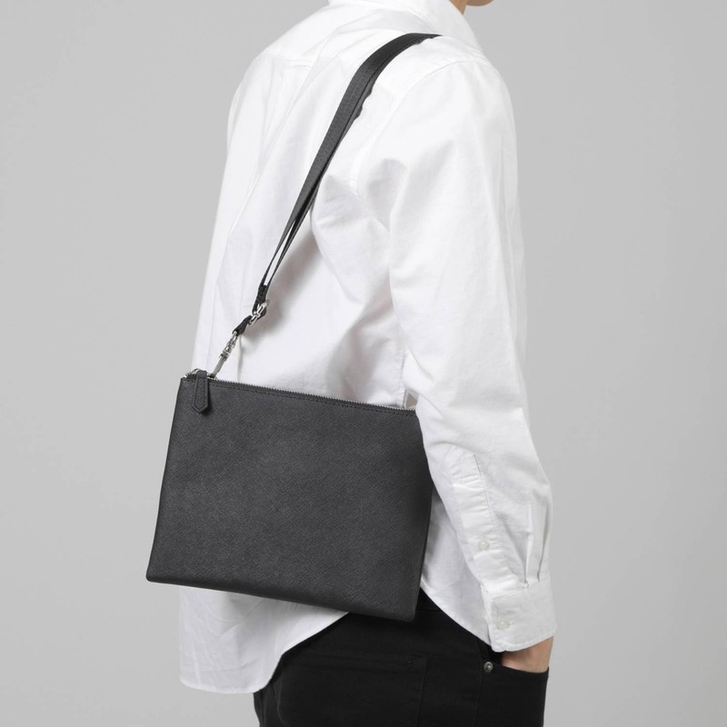 Phlox Men's Shoulder Bag, Small, Leather, Cross-Fit, Genuine Leather, Brand,