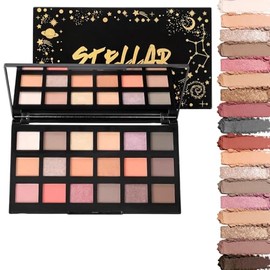 Paleta de Maquillaje para Sombra de Ojos, Espejo CosméTico Integrado En Paleta de Sombras con Acabado Mate,Paleta Sombras de 18 Tonos,Difuminado...   