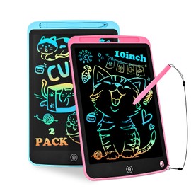 BlueSwan Writing Tablet, 2 Pack Toddler Kids Toys, 10 Inch Doodle Board Drawing Pad, Travel Essentials No Mess Colouring Book for Kids, Fidget Toys Educational Birthday Gifts for Girls Boys Age 3-8