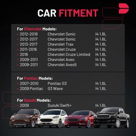 BDFHYK 1 Ignition Coil Pack UF620 and 4 Iridium Spark Plugs 4504 Compatible with 2013-2015 Chevy Cruze 2013-2017 Chevy Sonic 2010 Pontiac G3 1.6L 1.8L L4 90919-02247 C1646 5C1703 D517C
