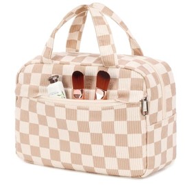 LOIDOU Makeup Bag, Travel Makeup Bag, Jewellery Case Set, Portable Corduroy Cosmetic Bag, Jewellery Box Organiser for Women and Girls