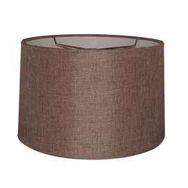 12x14x10" SLIP UNO FITTER Hardback Drum Lamp Shade Chocolate Burlap