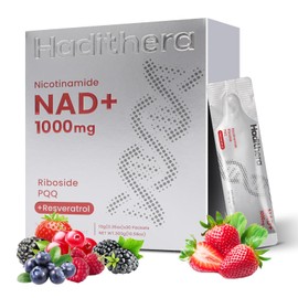 Suplemento de NAD 1000 mg, mezcla sinérgica con nicotinamida ribósido, PQQ y resveratrol suplemento antienvejecimiento premium para energía celular y 