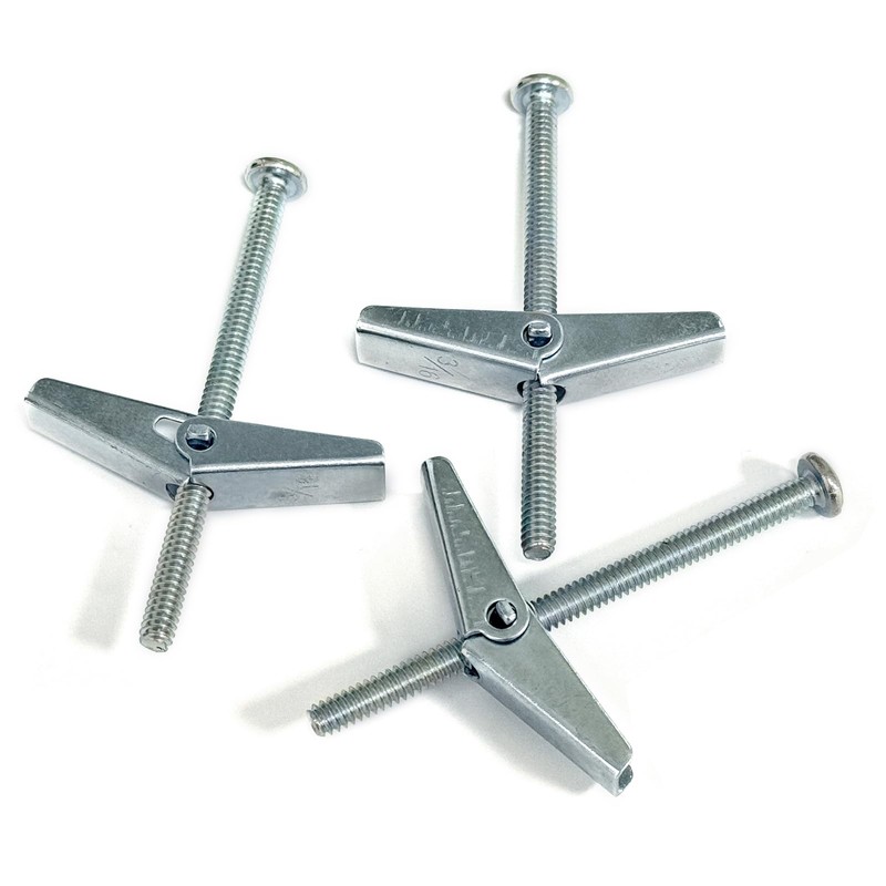 1/8" x 2" Toggle Bolts and Wing Nut- Spring Toggle