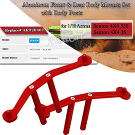 ARRCat Metal Front & Rear Body Mounts Set for 1/10 Arrma Senton 4X4 Mega550,1/10 Arrma Senton 4X4 3S, RC Hops Up Upgrades Part,(Red) Replace #AR320407