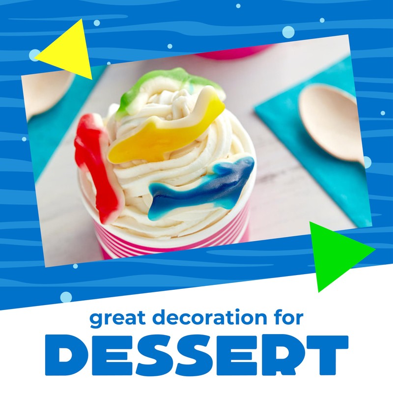 Gummy Sharks Candy, Mixed Fruit Flavors (1 Pound Bag)