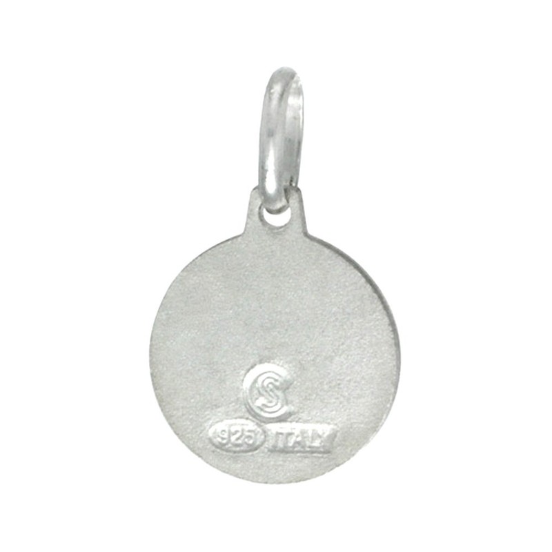 Dainty Sterling Silver Chai Medal Necklace 1/2 inch Round Italy
