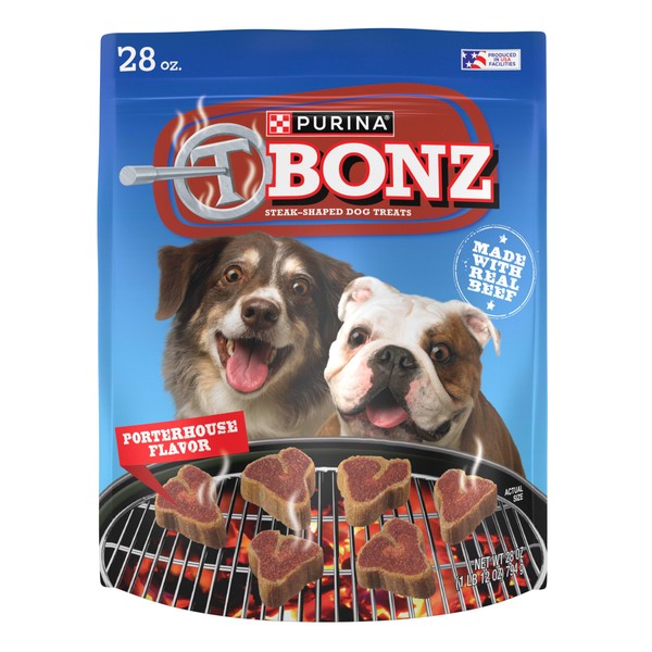 Dog Treats with Porterhouse Flavor & Real Beef Chews, 28