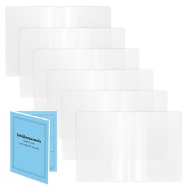 Pack of 6 ID Card Covers A6 Transparent Double Cover Protective Cover DIN A6 150 x 212 mm Vaccination Certificate Vaccination Card Student ID Vehicle Registration Card Cover for Vaccination Book