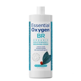 Essential Oxygen Organic Mouthwash 32 Fl Oz Whitening Breath Freshening Alcohol Free Vegan