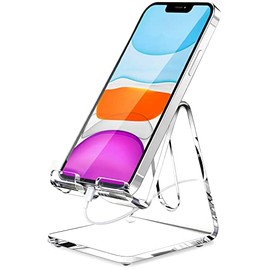 Crpich Soporte acrlico para telfono Celular, Soporte porttil, Soporte para telfono mvil, Soporte Transparente para Escritorio, Switch, Android...     
