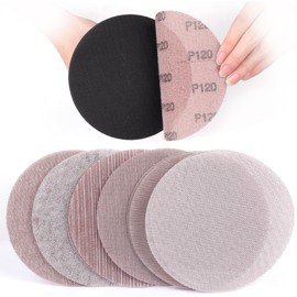 Sruhrak 150 mm Sandpaper Reticulated Velcro, Pack of 30 Sanding Sheets 80/120/150/180/240/400 Grit Sanding Discs for Drywall Sanders, Random Orbital Sanders