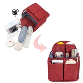 Soyizom Nylon Backpack Organiser Insert for Backpack Rucksack Universal Bag in Bag Men Women Shoulder Tote Bags Handbag Shoulder Bag Organisers,Red