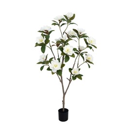 Artificial Magnolia Tree 5ft – Realistic Faux Plant with Adjustable Branches, Elegant Blooms, Easy to Assemble & Low Maintenance for Home & Office Décor