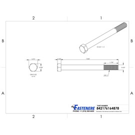 5/8-11 x 7 Hex Head Cap Screw Bolts, External Hex Drive, Stainless Steel 304, Partially Threaded, Stainless Steel, Quantity 5 by Fastenere