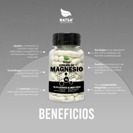 Citrato Magnesio 100 Cápsulas Duerme Despierta Energía Alta Absorción