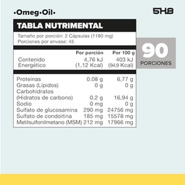 5H8  Omega Oil - Omegas 3-6-9, Aceite de linaza, Alta Concentracin de DHA, Aceites de pescado  90 capsulas  Suplemento Alimenticio                    