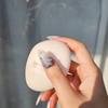 Silver Snowflake Handmade Nail Tips - Long Oval / 실버