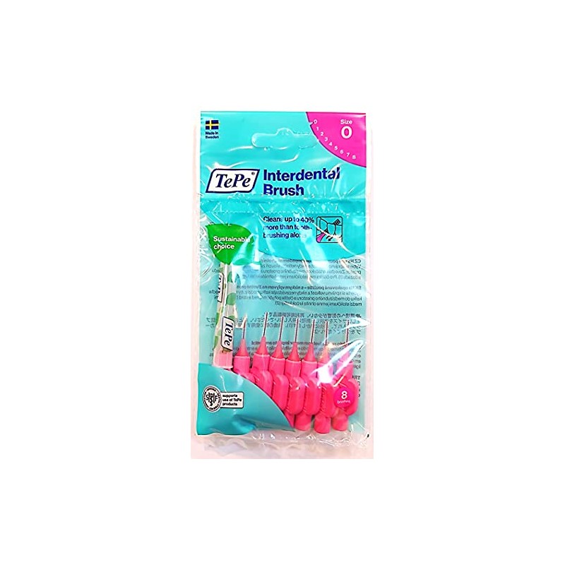 TePe Interdental Brush, Pack of 8 x 2, Pink (0.4