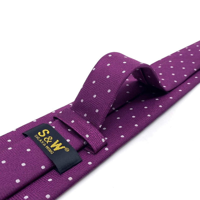S&W SHLAX&WING Dotty Necktie for Men Dark Magenta Purple Plum