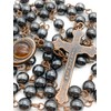 Nazareth Store Hematite Rosary Black Stone Beads Necklace with Jerusalem