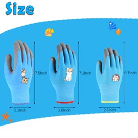 Knchy Shell Collecting Gloves for Boys and Girls, Puncture Resistant Kids Gardening Gloves, Seashell Grabbing Glove for Beach