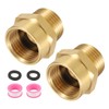 sourcing map 2Pcs Brass Pipe Fitting, 1/2" G Female ×