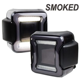 Loyolik Smoked LED Tail Lights Compatible with JK 2007-2017,Rear Lights w/Tunnel Edition Taillights Brighter when Cross-country （NOT FOR JL）