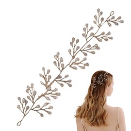 FAIRYGATE 4709 Crystal Hair Chain Braid Hair Band Wedding Headpiece Hair Band Bridal Tiaras Hair Arrangement Hair Accessories, Rhinestone