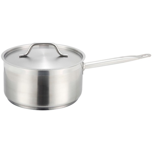 Winware Stainless Steel 4.5 Quart Sauce Pan with Cover, 4 qt