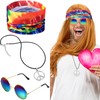 4-Piece Hippie Costume Set with Wig - Large 50lbs Capacity,