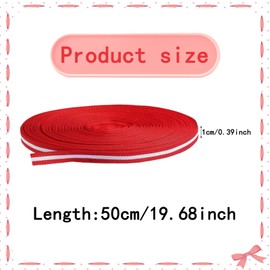 Red White and Red Grosgrain Stripes Ribbon Striped Velvet with Ample Length and Strength, Ideal Choice for DIY Crafts, Presents, and Events Decoration