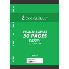 2442400 feuilles mobiles 90g blanc/25 feuillets 120g dessin