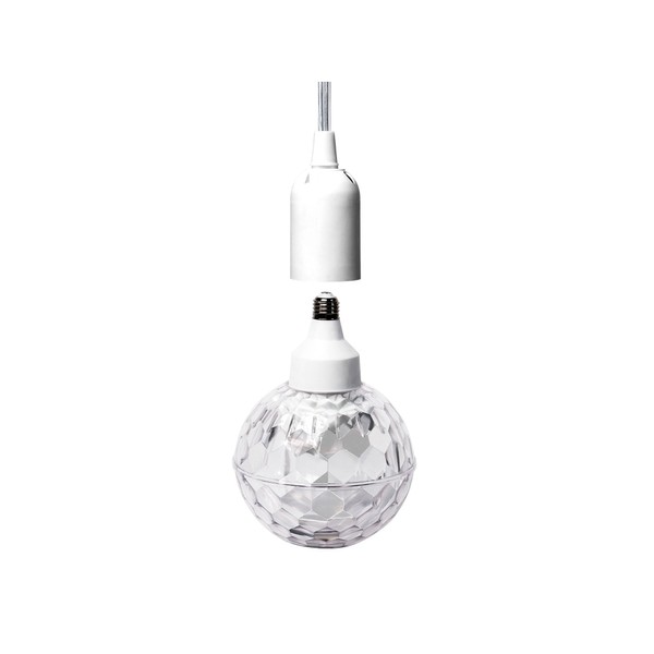 ION Audio Party Ball | 7" Motorized Spinning Disco Light Projection Bulb with Built-in LED & Beat Sync