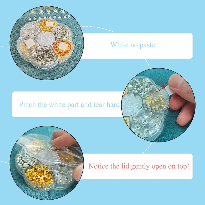 Earring Backs Replacements, Hypoallergenic Silicone Metal Plastic Rubber Earrings Backs