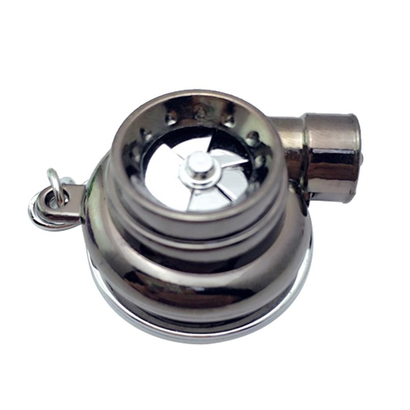 Mini Turbo Turbocharger Keychain Spinning Turbine Key Chain Ring Keyring