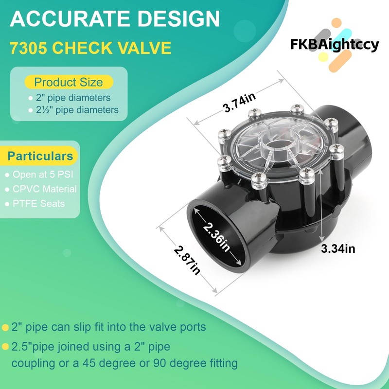 7305 Swimming Pool Check Valve Replacement for Jandy 2-Inch to