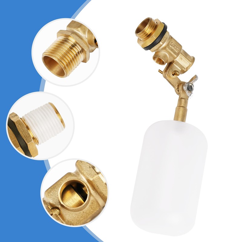 MOGOULUA 1/2 Inch Brass Float Valve with 300 cm PTFE