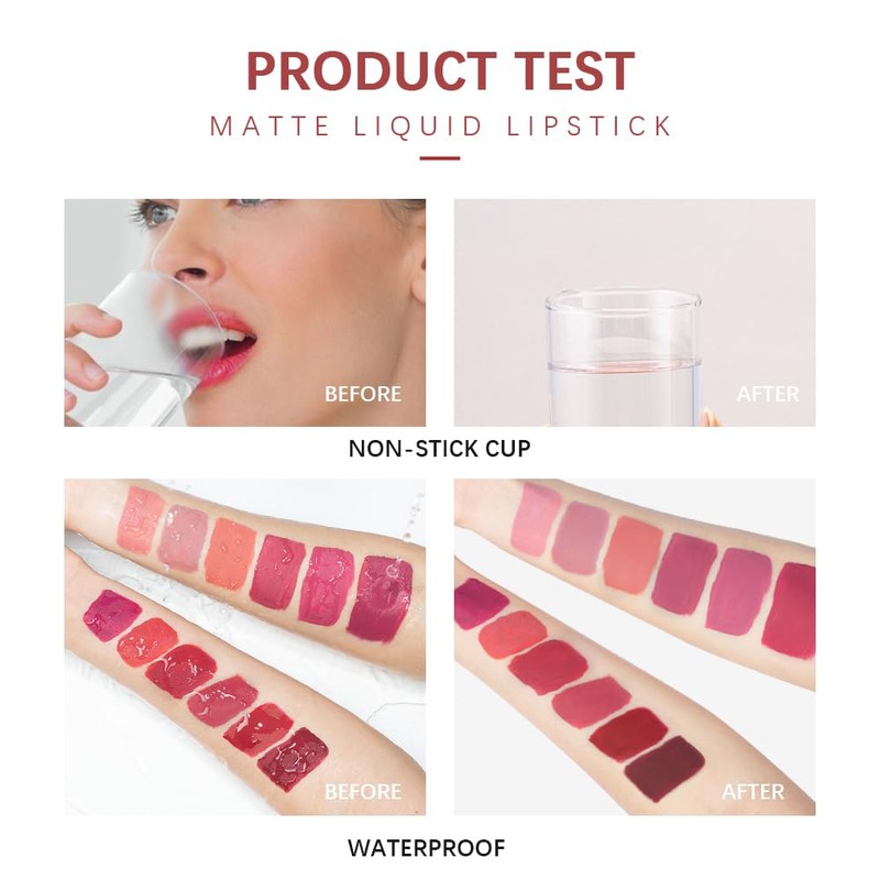 MYUANGO Matte Liquid Lipstick, Ultra-Intense Pigmented Creamy Formula, Long Lasting,