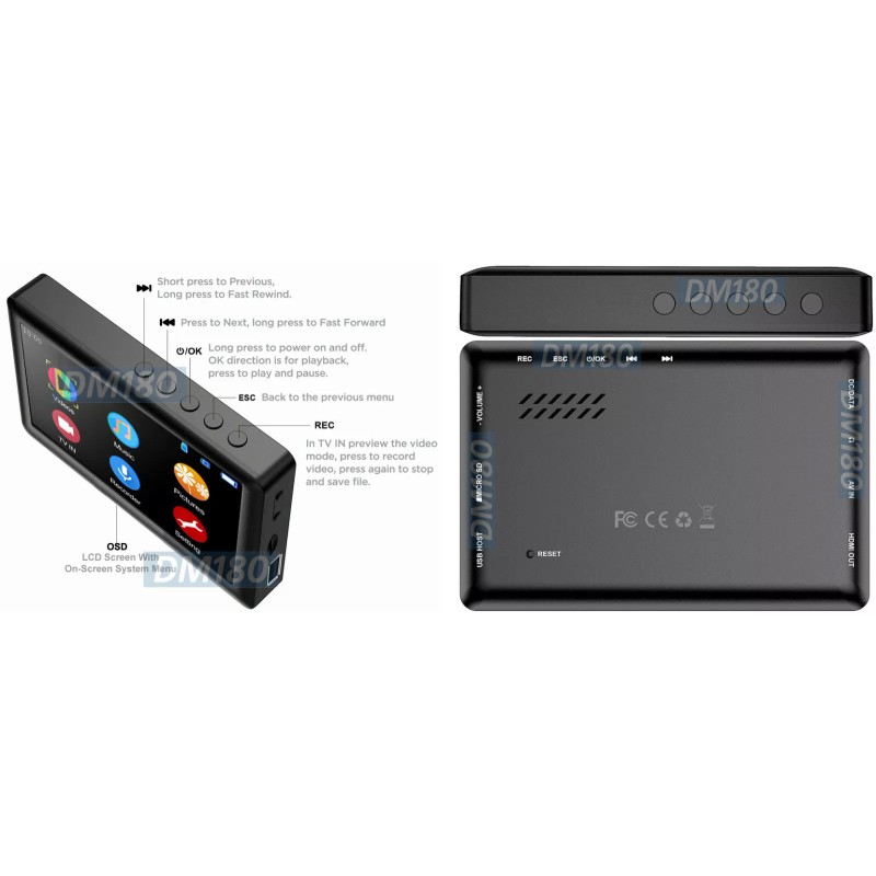 Unbranded Portable MPEG4 MP3 Video Audio Recorder Player RCA AV