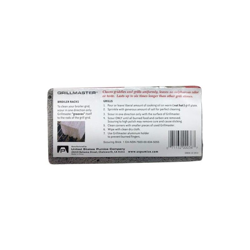 US Pumice BQ-12 Bar-B-Q Cleaner 100% Natural Pumice Stone, GrillBrick