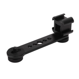 Ausla Triple Cold Shoe Mount Plate, Aluminium Alloy Microphone Stand, Mount Adapter with Improved Accessory Combinations, Portable and Easy to Use, More Convenient Accessories (Black)