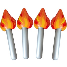 DazzJoy Olympic Games Decoration, Pack of 4 Inflatable Torches Balloons, Inflatable Torches Balloons for Olympic Games, Inflatable Torch Toy Plastic for Sports Events, Sports Meetings