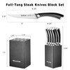 WELLSTAR Steak Knives Set of 8 with Wood Block, 4.75