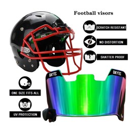 GIKYTEC Football Visor Football Helmet Visor Scratch Resistant UV Block Facial Protection Visor for Youth & Adult (revo-Green)