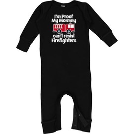 inktastic Firefighter Daddy Baby Fireman Baby Romper Coveralls 12 Months Black 3a74b